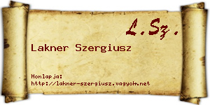 Lakner Szergiusz névjegykártya